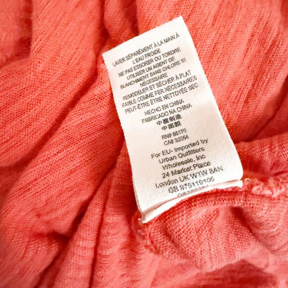 FREE PEOPLE | Aster High-Low Henley Orange Raw Edge Button Oversized | Small - Picture 11 of 11